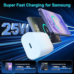 Super Fast Charger Type C, 25W USB C Wall Charger Fast Charging for Samsung Galaxy S26 Ultra/S26/S26+/S25 Ultra/S25/24 Ultra/S24/S23 Ultra/S22 Ultra with 10FT Long Android Type C Charger Cable 2Pack