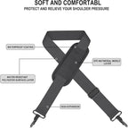 Shoulder Strap 72 inch, Universal Replacement Laptop Shoulder Strap with Adjustable Buckles and Metal Hooks for Briefcase Laptop Messenger Bag Crossbody Bag Luggage/Duffel, Dark Gray