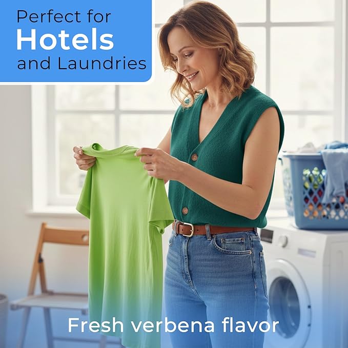 50 Pack Travel Laundry Detergent Bulk, Portable Single Use Liquid Laundry Soap, Verbena Scented, 10ml TSA Approved Travel Size for Traveler, Cruise, Hostel & Camping Essentials