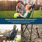 GCI Outdoor Roadtrip Rocker Camping Chair | Portable, Folding Rocking Chair with Solid, Durable Armrests, Drink Holder & Comfortable Extended Backrest — Hunter Green