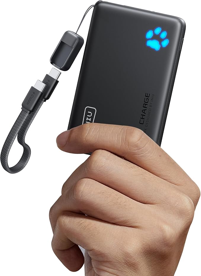 INIU Ultra Slim 10000mAh 45W PD Power Bank & Qi2 Certified 15W, Mag-Safe Wireless Charger Stand Combo