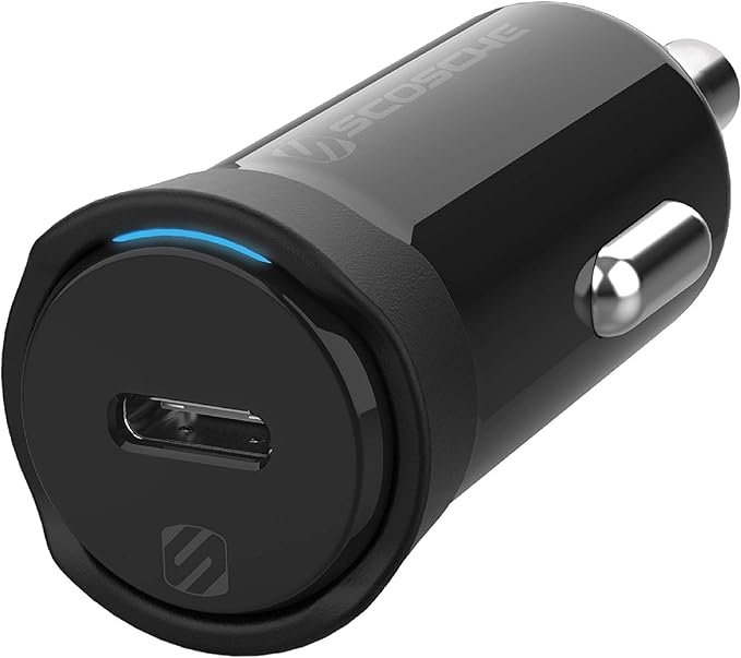 Scosche CPDC20 PowerVolt 20-Watt Certified USB Type-C Fast Car Charger with Power Delivery 3.0 for All USB-C Devices