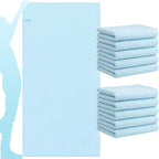 EBOOT 10 Pack Oversized Beach Towel Set Extra Large Pool Towels Microfiber Quick Dry Swim Blanket for Adult Women Men Face Hand Body Bath Travel Pool(Light Blue,31 x 63 Inch,Micro Stripe)