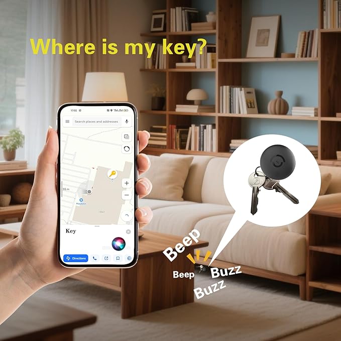 2 Pack Mini GPS Tracker for Vehicles, GPS Locator Tags, iOS Compatible Tracking Device, No Monthly Fee, Hidden Anti-Theft Car Tracker, Replaceable Coin Battery, Magnetic Mount & Keychain Holder