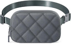 Fanny Pack for Women Men, Waterproof Belt Bag with Adjustable Strap & Back Anti-Theft Zipper Pocket, Lightweight Crossbody Bag for Travel, Workout, Running (8.Grey upgrade)