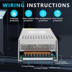 DC 36V 33.3A 1200W Power Supply, 110V AC to DC 36V Converter 1200w Switch Power Supply Transformer for Winch, Car Jack, LCD Monitor, CCTV, Car Stereo and More