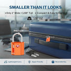 Forge Small TSA Approved Luggage Locks: Ultra Secure Dimple Key Travel Locks Alloy Body. for Luggage, Travel Cases, Backpacks, Orange 4 Pack.