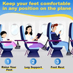 Airplane Foot Hammock for Plane Travel, Detachable Bamboo Airplane Foot Rest for Long Flight, Desk Foot Hammock with Extended Adjustable Strap to Relax Your Feet, Foot Sling Travel Essentials