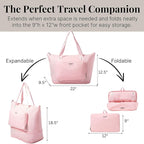 Baggallini Carryall Expandable Lightweight Travel Tote 22" Packable Folding Compact Nylon Washable Weekender w/Luggage Sleeve