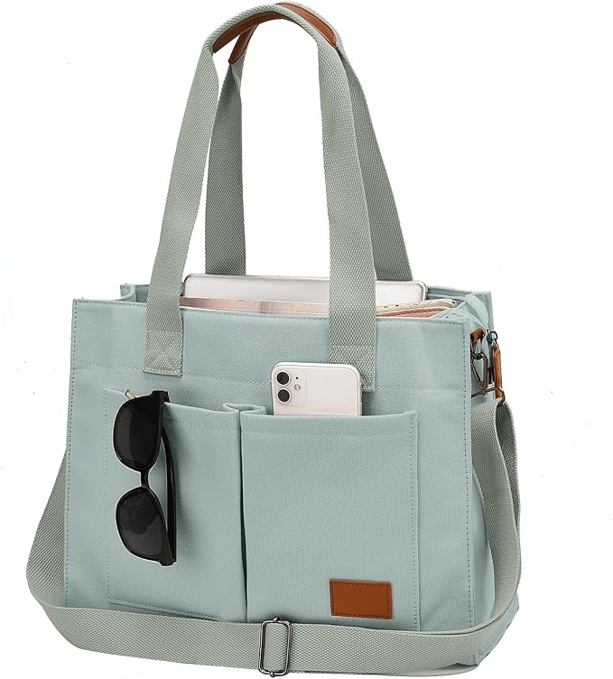 Canvas Laptop Tote Bag for Women | Pockets, Stands Upright, Convertible
