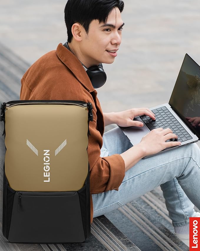 Lenovo Legion Gaming Laptop Backpack GB500, Expandable Capacity up to 25L, Fits 16-inch Laptops, Water Resistant