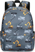 CAMTOP Preschool Backpack for Kids Boys Girls Toddler Backpack Kindergarten School Bookbags for Age 3-8 (Engineering Car Grey)