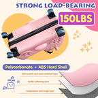 smilesun 22" Kids Ride-On Suitcase with Safety Strap, Multifunctional Kids' Luggage with Double Spinner Wheels, Durable and Lightweight for Boys and Girls Ages 2-10（Pink）
