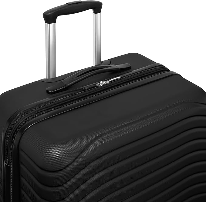 Everest Expandable Hardsided Spinner (Black, 24-Inch Checked Medium)