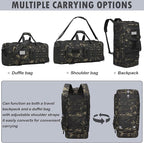 Gym Bag for Men and Women, 50L Extra Large Duffle Bag, 3-in-1 Travel Sports Duffel Bags with Shoe & Laptop Compartment for Overnight Weekender Gym Traveling Workout Deployment, Black CM