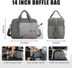 Uarition 14 inch Small Gym Bag for Men & Women, Mini Duffle Bag for Travel Sports, Lightweight Carry On Duffel Bag, Dark Grey