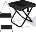 Ultra-Thin Portable Folding Stool - 1.97" Slim Fold, 0.99LB Lightweight, 200LB Capacity Camping Chair for Adults, Compact Collapsible Seat for Outdoor Fishing, Hiking, Events & Queue（Black）