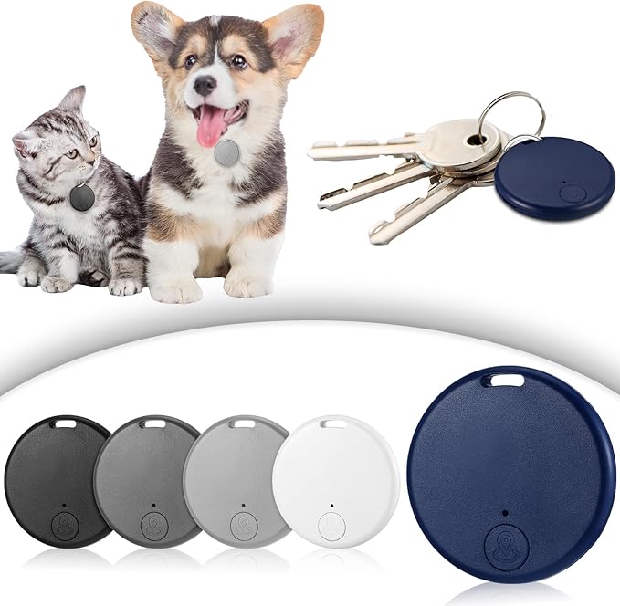 Konohan 5 Packs Smart Item Finder Portable Tracker GPS Tracking Mobile Anti Loss Smart Device Key Finder Tag Locator with Sound for Bags Wallets Backpacks Pets Keys Luggage(Stylish)
