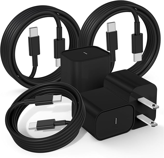 Fast Charger for iPhone 17 16 15 Charger Fast Charging 3Pack, 3+6+10ft USBC to USBC Cable Cord &20W Type C Block for iPhone 17/17 Air/17 Pro Max/17 Pro/16 15 Pro Max/Pro/Plus,iPad Pro/Air/Mini