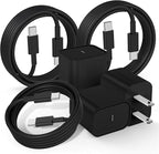Fast Charger for iPhone 17 16 15 Charger Fast Charging 3Pack, 3+6+10ft USBC to USBC Cable Cord &20W Type C Block for iPhone 17/17 Air/17 Pro Max/17 Pro/16 15 Pro Max/Pro/Plus,iPad Pro/Air/Mini