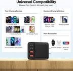 2 Pack USB C Charger Block 60W, 4-Port GaN5 Super Fast Phone Charger, Type C Charging Block PD 20W & QC 20W with 6.6FT USB C Cables for iPhone 17 Air/17/16/15 Pro Max Samsung Galaxy S24