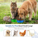 Collapsible Dog Bowl Large 2 Pack, Dog Water Bowls for Travels, Portable Foldable Pet Bowls Feeding Watering Dish for Parking Walking Camping with 2 Carabiners Clip (34oz, Large, Blue+Green