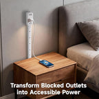 Electrical Outlet Extender Stick - Modular Expandable Power Extender with 2 AC Outlets & 3 USB Ports, for Behind Furniture