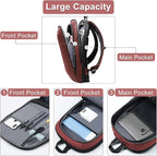 hk Business Backpack for Men 17 Inch,Slim & Expandable Waterproof Travel Laptop Backpack with USB Charger Port (Red)