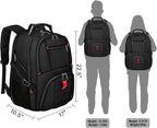 YOREPEK Large Backpack for Men, Extra Large Laptop Backpacks for Men Women, Water Resistant Travel Backpack Airline Approved Business Work Bag Fits 18.4 Inch Computer, Black