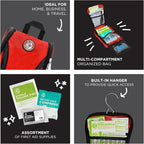 Be Smart Get Prepared's 330 Piece First Aid Kit: Clean, Treat, Protect Minor Cuts, Scrapes. Home, Office, Car, School, Business, Travel, Emergency, Survival, Hunting, Outdoor, Camping & Sports