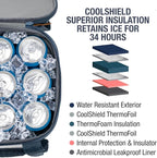 CleverMade Pacifica Collapsible Cooler Bag – Small Portable Cooler Bag for Travel, Foldable Insulated Cooler for Beach, Picnic & Road Trips, Holds Up to 18 Cans, Leakproof Soft Carry Cooler - Ocean