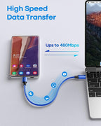 etguuds USB C to USB C Cable 1ft, 2-Pack 60W USBC to USBC Cord, Type C to C Charger Cable Fast Charging for iPhone 17 16 15 Pro Max Plus Air, Samsung Galaxy S25 S24 S23, for MacBook/iPad, Pixel