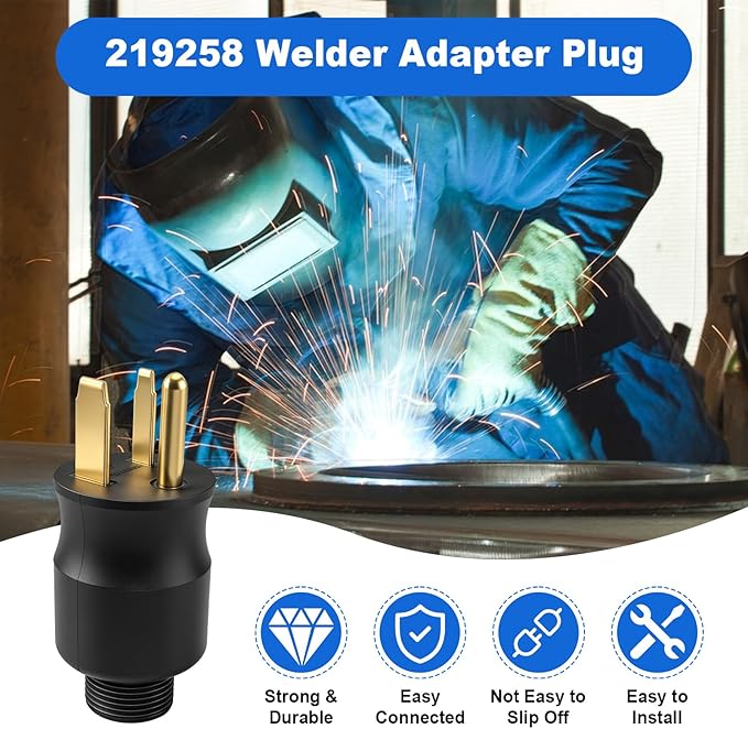219258 Multi-Voltage Power Adapter Plug Compatible with Millermatic 211 & Hobart Handler 210MVP MIG Welder, 230 Volt MVP Electric Adaptor Match with Welding Power Cable 6-50P, 4-Pin 3 Prong Plug