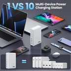 USB C Charger 730W USB C Charger Block,Upgraded GaN V 10-Port Fast Charging Station Hub,3X PD 100W Laptop Charging Adapter Compatible with MacBook Pro/Air,DELL,Steam Deck,iPhone 16/15/14,Galaxy S23