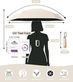 Mini Travel Umbrella with Carabiner Handle UPF 50+ Sun & Rain Protection Portable Manual Open Close Windproof Umbrella Small Compact Portable Parasol for Commuter Kids Women Men