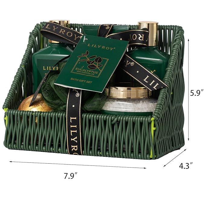 Gifts for Women & Men, Mother's Day Gift Basket for Women - 7 Pcs Bath and Body Gift Basket Set, Spa Gift Basket for Women | Perfect Christmas, Birthday, Fathers Day, Valentines Day Gifts