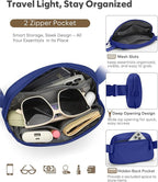 Pritent Fanny Packs for Women Cross Body Bag Waterproof Belt Bag with Adjustable Strap and Zipper Back Pocket Small Crossbody Bags Fashion Waist Packs for Workout Travelling(Blue)