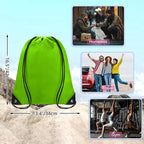 Grneric Drawstring Bags Bulk 14 Pcs Drawstring Backpack Bulk Cinch Bag Sackpack for Men Women Gym (Green)