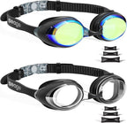 Seago 2 Pack Swimming Goggles Anti-fog Anti-UV Silicone Swim Goggles Adult Women Men