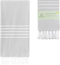 WETCAT Turkish Beach Towel Oversized (38"x71") 100% Turkish Cotton, Made in Turkey - Sand Free, Extra Large, Ultra Soft, Quick Drying, Compact & Lightweight for Travel - Grey