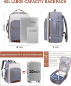 LOVEVOOK 40L Travel Backpack for Women & Men, Airline Approved Carry On Luggage with 3 Packing Cubes, TSA Overnight Bags, Waterproof Personal Item Bag, Weekender Essentials Backpacks fits 17" Laptop
