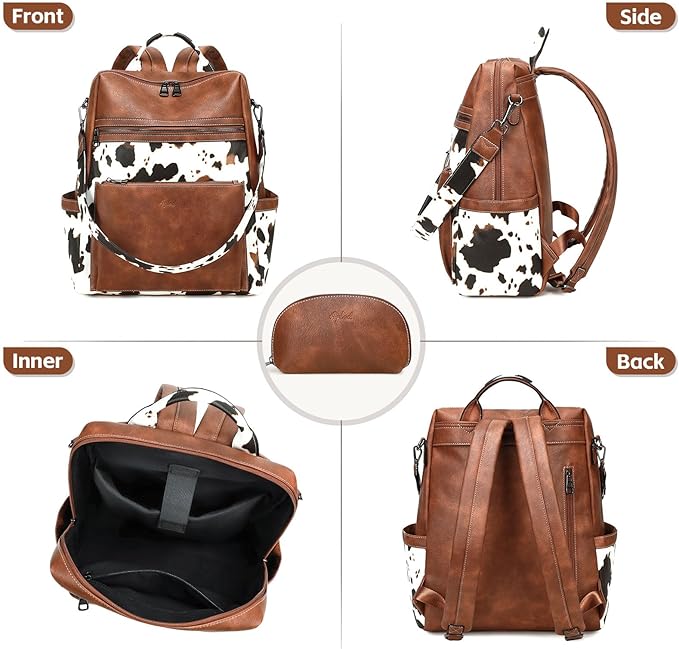 AGLOD Vegan Leather Laptop Backpack for Women 15.6 Inch Work Backpack Purse for Travel College