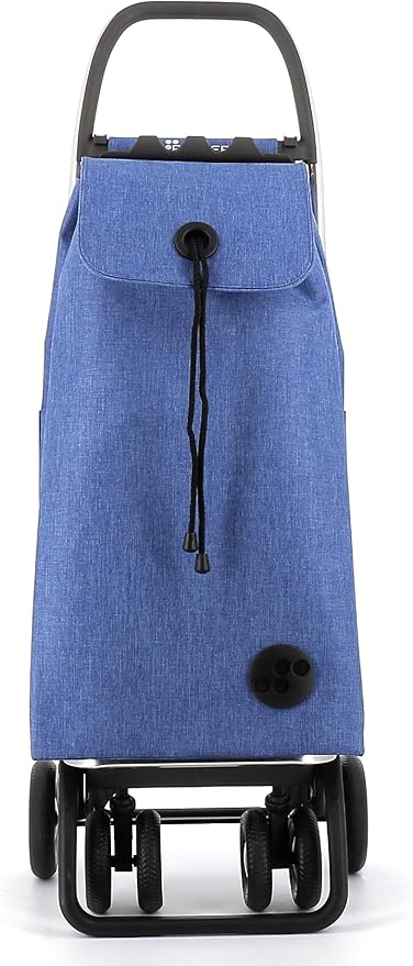 ROLSER I-Max Tweed 4 Wheel 2 Swivelling Foldable Shopping Trolley - Blue