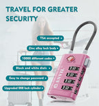 ANVIL TSA Approved Luggage Locks, 4 Digit Combination Travel Suitcase Locks with TSA008 Core and Open Alert Indicator, Zinc Alloy Body. (3, Rose Purple)