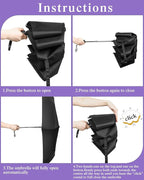 Yahenda 4 Pack Windproof Travel Umbrella Automatic Open & Close Folding Umbrellas for Rain Portable Umbrella Set for Men Women Backpack & Car Essentials