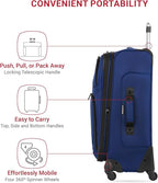 SWISSGEAR Sion Softside Expandable Spinner Luggage Durable Lightweight Travel Suitcase, Blue, 2-Piece Set (21/29)