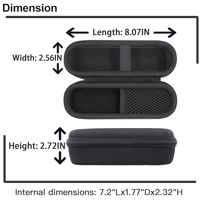 Hard Carrying Case for medicube Booster Pro 6-in-1 Real Glass Glow Beauty Massager, Shockproof EVA Storage Organizer with Mesh Pocket, Portable Travel Case, Black