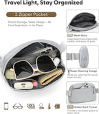 Pritent Fanny Packs for Women Cross Body Bag Waterproof Belt Bag with Adjustable Strap and Zipper Back Pocket Small Crossbody Bags Fashion Waist Packs for Workout Travelling(Light Gray)