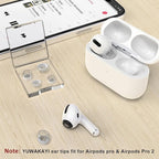 3 Pairs Replacement Ear Tips for AirPods Pro and 2nd Generation with Noise Reduction Hole, Silicone Ear Tips for AirPods Pro with Portable Storage Box and Fits in Charging Case (S/M/L, Clear)