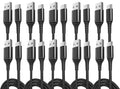 10-Pack USB Type-C Cables [6.6ft | 3A Fast Charge | Braided] – USB-A to USB-C Charger Cord, Compatible with iPhone 15/16/17, Galaxy S25/S24/S23/Z Flip Note20, Pixel 8/7/6, iPad Mini, PS5 – Value Set